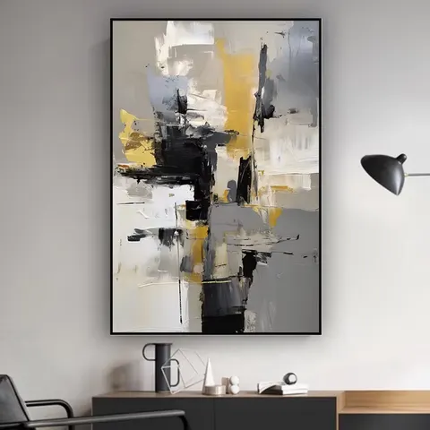 Hallway Texture Living Room Abstract Brown Wall Decor Paintings Geometric Dining Room Wall Crystal Porcelain Painting