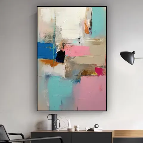 Hallway Texture Living Room Abstract Brown Wall Decor Paintings Geometric Dining Room Wall Crystal Porcelain Painting