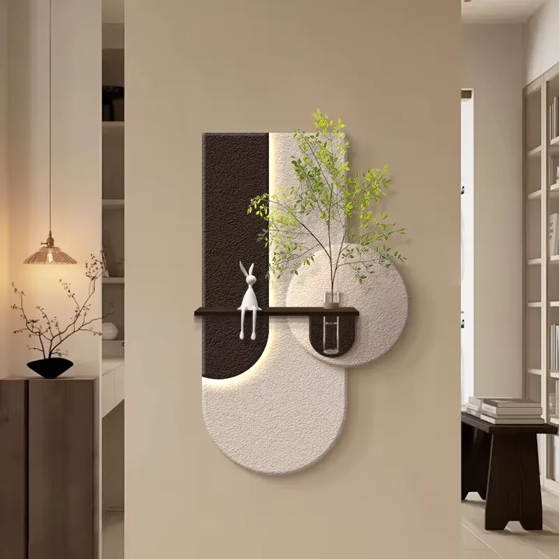 Hand Sandblasting Three-dimensional Sandstone Art Home Decor Painting Creamy Style Light-emitting LED Decor Painting