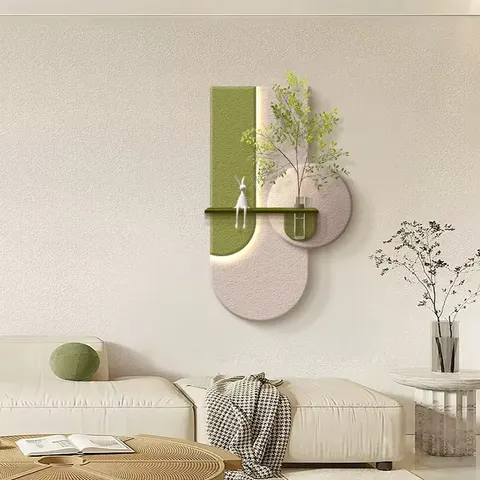 Hand Sandblasting Three-dimensional Sandstone Art Home Decor Painting Creamy Style Light-emitting LED Decor Painting
