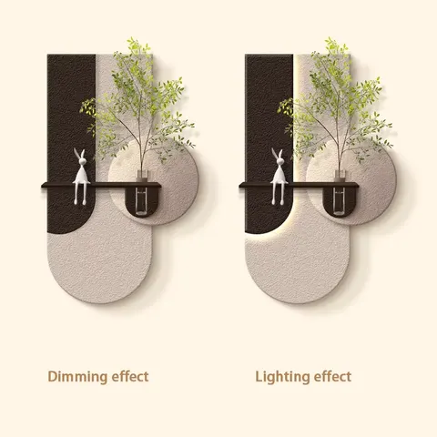 Hand Sandblasting Three-dimensional Sandstone Art Home Decor Painting Creamy Style Light-emitting LED Decor Painting