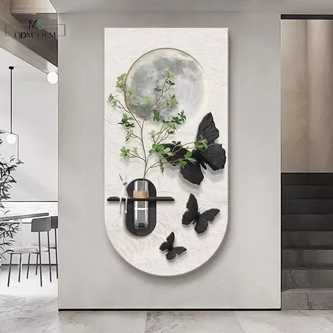 植物 单幅 装饰画 现代简约 客厅背景墙挂画 砂岩浮雕