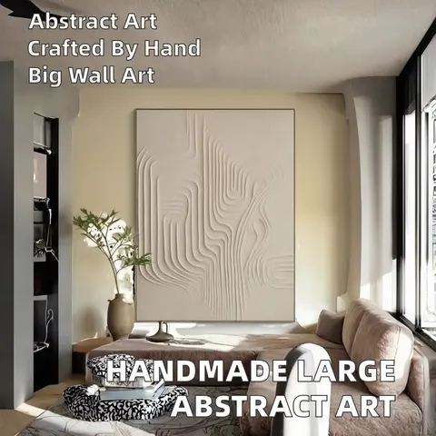 Handmade 100% Grey Acrylic Frame Large Size Original Abstract Oil Painting Canvas Textured Thick Wall Art