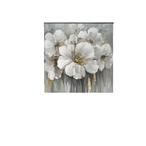 Handmade Abstract Flower Theme Oil Painting on Canvas Wholesaled Framed Art Ready to Hang for Home or Hotel Decor
