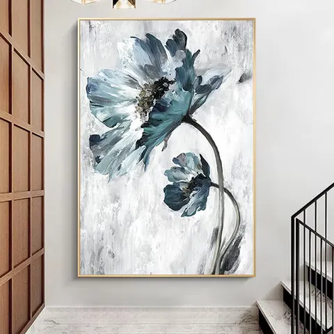 繁花 单幅 装饰画 现代简约 客厅背景墙挂画 手绘油画