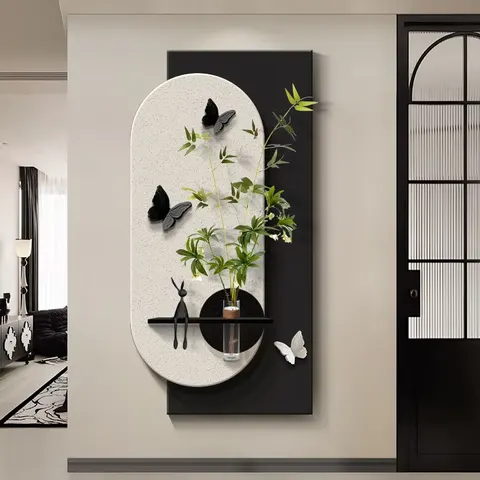 Handmade Production Three-dimensional Sandstone Art Home Decor Painting Hydroponic Plants Glowed LED Decor Painting