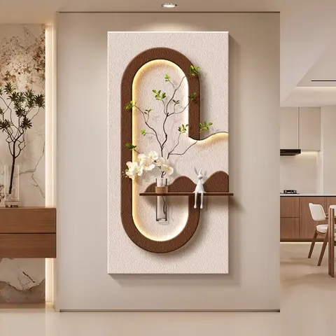 植物 单幅 装饰画 现代简约 客厅背景墙挂画 LED带灯画