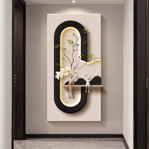 植物 单幅 装饰画 现代简约 客厅背景墙挂画 LED带灯画