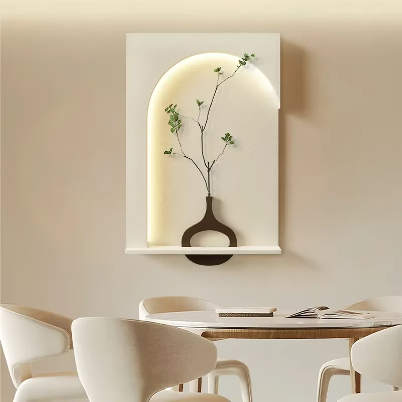 抽象 单幅 装饰画 现代简约 餐厅背景墙挂画 LED带灯画