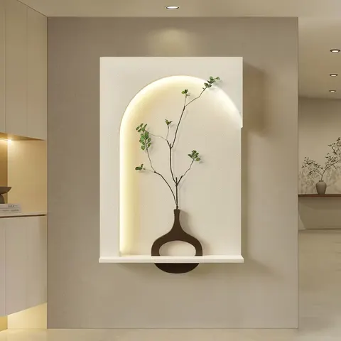 抽象 单幅 装饰画 现代简约 餐厅背景墙挂画 LED带灯画