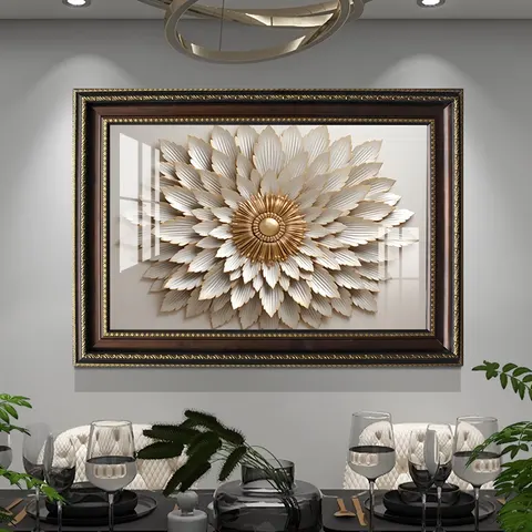 High-end American Restaurant Background Wall Art Decor Painting Abstract Crystal Porcelain Painting in the Corridor of the Study