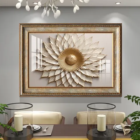 抽象 单幅 装饰画 美式 餐厅背景墙挂画 晶瓷画