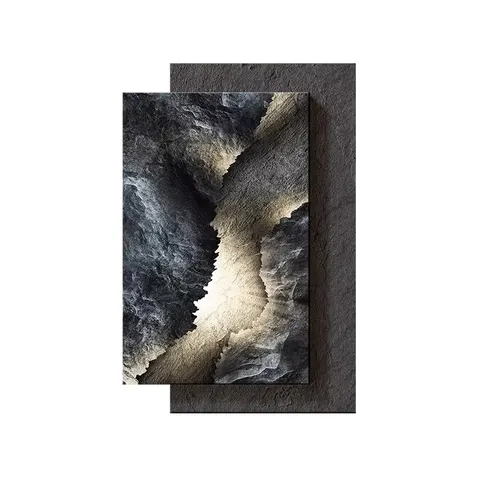 High-end Atmospheric Porch Wall Art Home Decor Painting Living Room Corridor Background Wall LED Glow Sandstone Mural