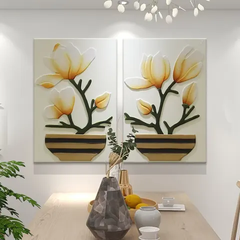 抽象 单幅 装饰画 奶油风 餐厅背景墙挂画 砂岩浮雕