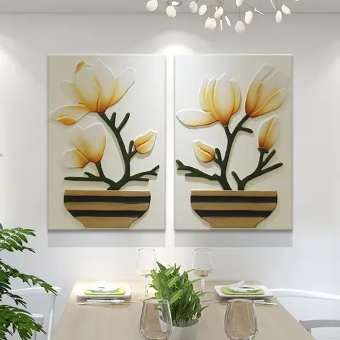 抽象 单幅 装饰画 奶油风 餐厅背景墙挂画 砂岩浮雕
