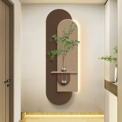 High-end Living Room Corridor Background Wall Sandstone Home Decor Paintings Hydroponics Houseplants LED Painting
