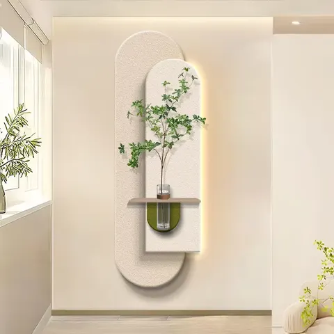 植物 单幅 装饰画 轻奢风 玄关背景墙挂画 LED带灯画