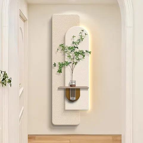 植物 单幅 装饰画 轻奢风 玄关背景墙挂画 LED带灯画