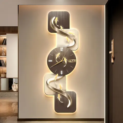 High-end Luxurious Nine Fish Painting Art Home Decor Paintings Living Room Corridor Background Wall LED Decorative Painting