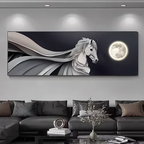 High-grade Atmosphere Living Room Wall Decor Paintings Ma to Success Office Sofa Background Wall Crystal Porcelain Painting