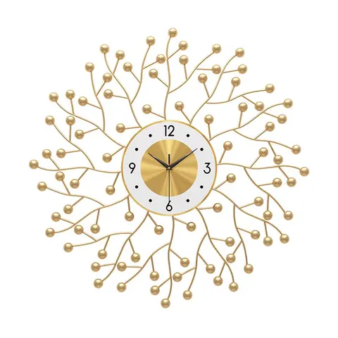 High Quality Circle Art Metal Craftwork Hanging Piece Restaurant Background Mute Wall Clock