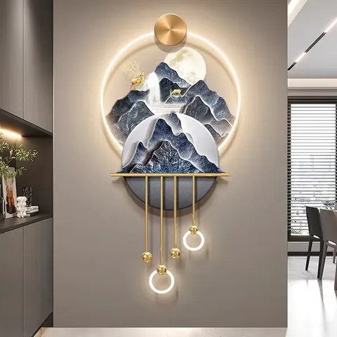 High-quality Landscape Porch Murals Led Light Painting Paintings and Wall Arts Acrylic Crystal Porcelain Decorative Painting