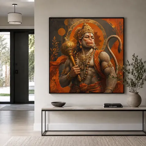 Hindu Deity Wall Ar Buddha Canvas Painting Krishna Radha Decor Indian Spiritual Art Religious Entryway Decor