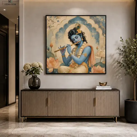 Hindu Deity Wall Art Indian God Canvas Krishna Ganesha Decor Shiva Goddess Painting Spiritual Entryway Art