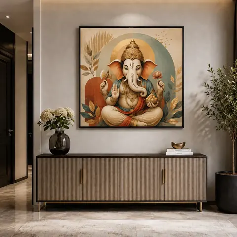 Hindu Deity Wall Art Indian God Canvas Krishna Ganesha Decor Shiva Goddess Painting Spiritual Entryway Art