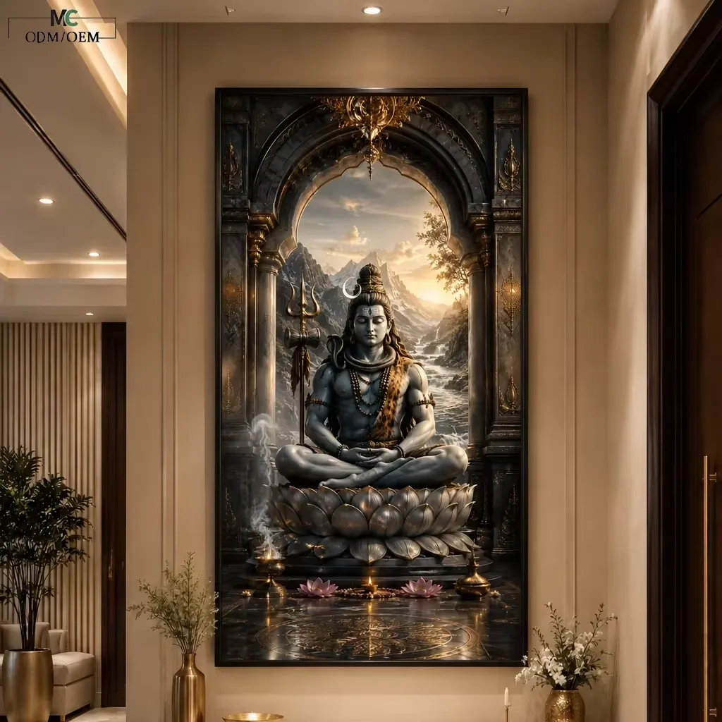 Hindu God Wall Art Indian Deity Canvas Entryway Decorative Painting Religious Wall Decor Factory Direct Artwork