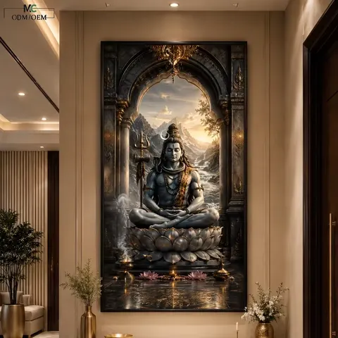 Hindu God Wall Art Indian Deity Canvas Entryway Decorative Painting Religious Wall Decor Factory Direct Artwork