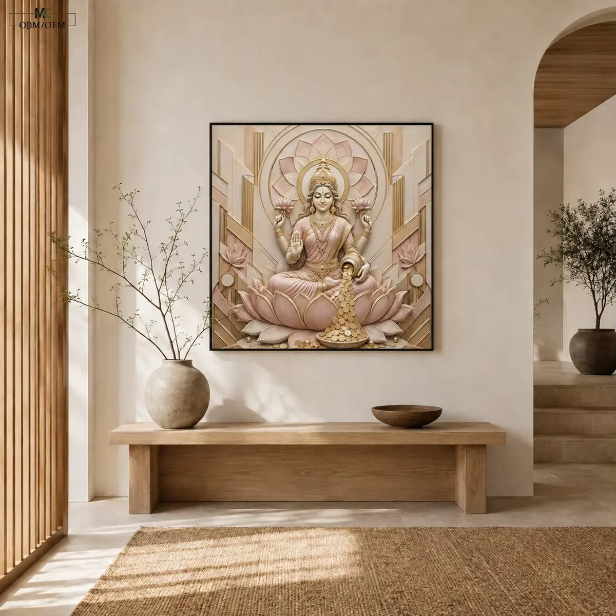 Hindu God Wall Art Indian Deity Canvas Spiritual Wall Decor Vintage Religious Painting Entryway Art Decor