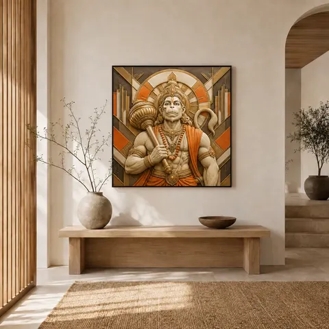 Hindu God Wall Art Indian Deity Canvas Spiritual Wall Decor Vintage Religious Painting Entryway Art Decor