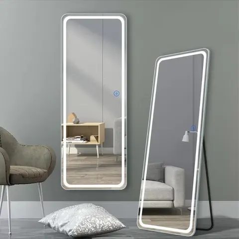Home Mirror Wall Self-adhesive Adjustable Tri-color Light Without Punching Rental House Living Room Dressing Mirror Room Mirror