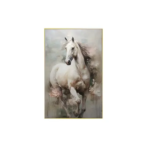 Horse Frameless Canvas Murals , Living Room Porch Bedroom Decorative Mural LED Crystal Diamond Painting Animal Paintings