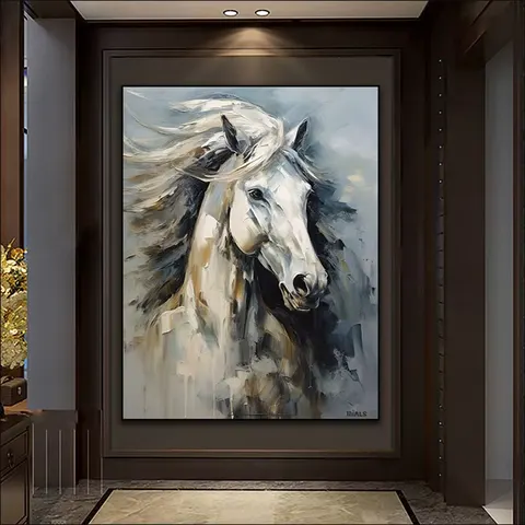 动物 单幅 装饰画 现代简约 卧室背景墙挂画 LED带灯画