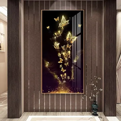 繁花 单幅 装饰画 轻奢风 客厅背景墙挂画 LED带灯画