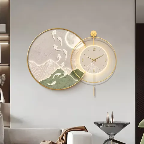 Hot Sales in 2025 Art Decor Painting of the Dining Room Clock Artistic Home Decor Painting of the Living Room Background Wall