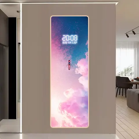 Hot Sales in 2025 Living Room Calendar Wall Clock Ocean Digital Display Intelligent Electronic Clock Porch Art Decor Painting