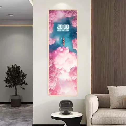 海浪 单幅 装饰画 现代简约 玄关背景墙挂画 挂钟