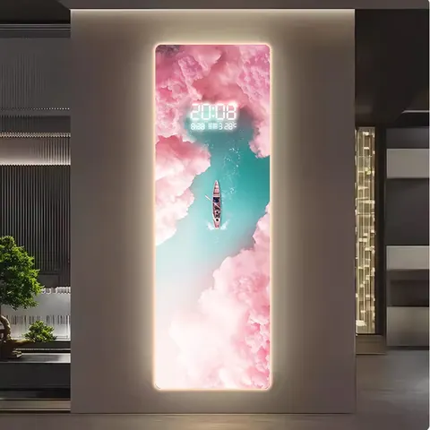 海浪 单幅 装饰画 现代简约 玄关背景墙挂画 挂钟