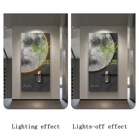 Hot Sales in 2026 Living Room Hydroponic Plant Sandstone Art Decor Painting DIY Flower Arrangement Moon LED Painting
