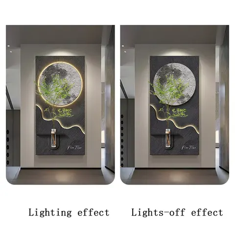 Hot Sales in 2026 Living Room Hydroponic Plant Sandstone Art Decor Painting DIY Flower Arrangement Moon LED Painting