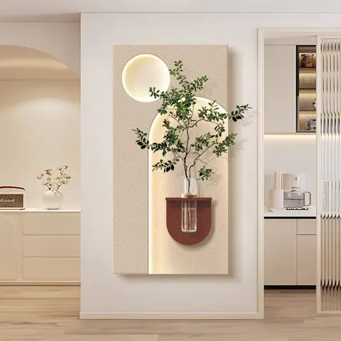 植物 单幅 装饰画 现代简约 客厅背景墙挂画 LED带灯画