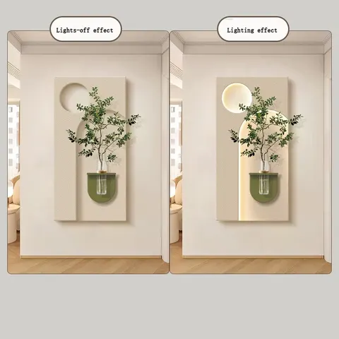 植物 单幅 装饰画 现代简约 客厅背景墙挂画 LED带灯画