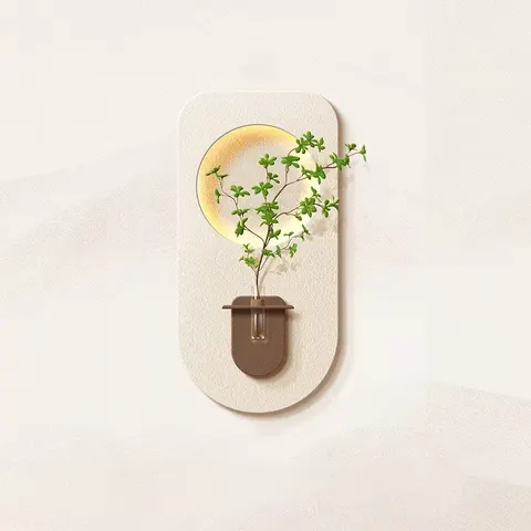 Hot Sales in 2026 Sandstone Art Decor Wall Painting Background Wall Hydroponic Green Plants Glowed LED Painting