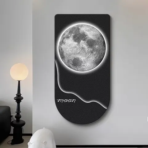 日月星辰 单幅 装饰画 现代简约 玄关背景墙挂画 LED带灯画