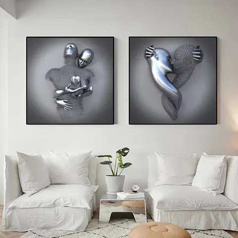 Hot Selling 2025 Creative Metal Figure Sculpture Decorative Painting Living Room Mural Wall Art Home Decor