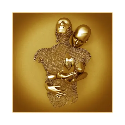 Hot Selling 2025 Modern Abstract 3D Effect Couples Embrace Artistic Wall Art Home Decor Painting Creative Sculpture Mural
