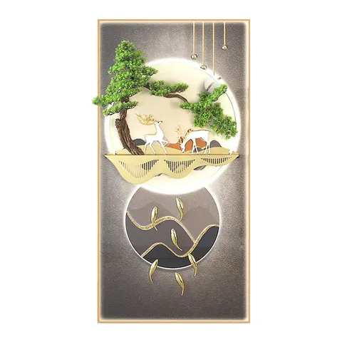 Hot Selling 2026 Factory Direct Sale Wholesale Mural Vestibule Crystal Porcelain in Kind Painting Wall Art Home Decor